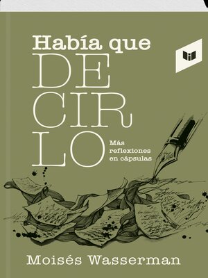 cover image of HABÍA QUE DECIRLO